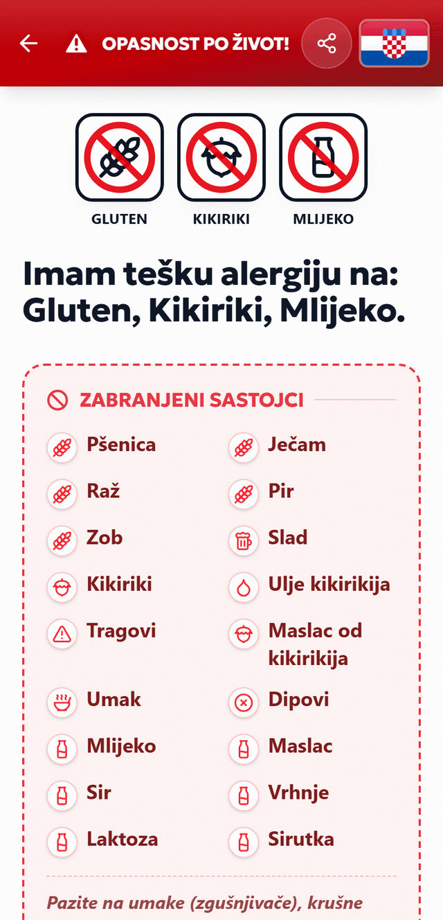 Ovako izgleda tvoja kartica alergija – TrustBite