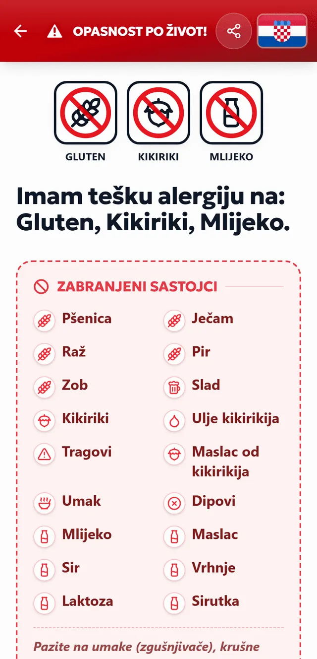 Pregled ispisive kartice za alergije – TrustBite