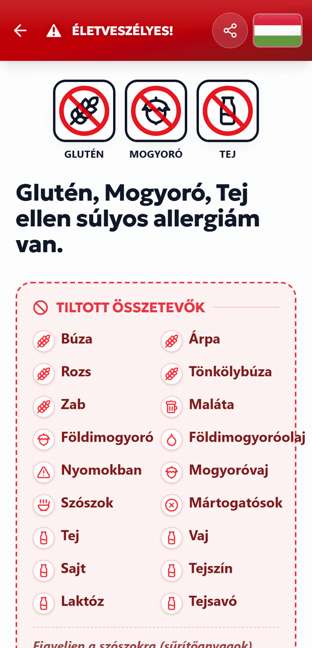 Így néz ki az allergiakártyád – TrustBite