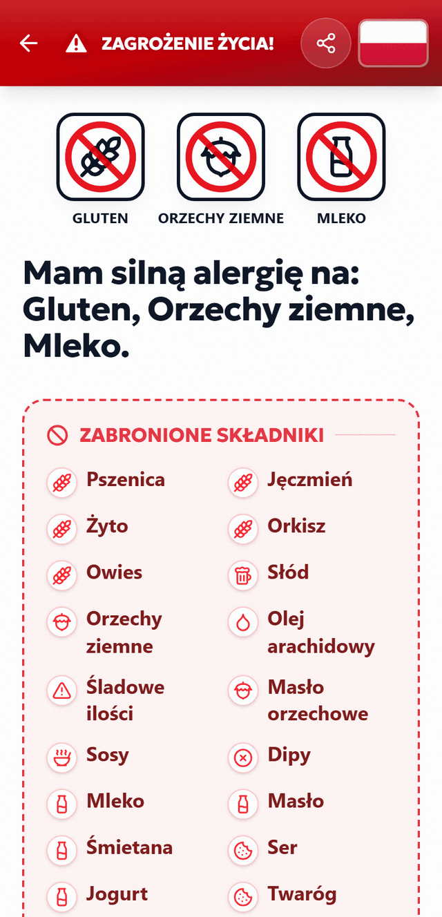 Tak wygląda Twoja karta alergii – TrustBite