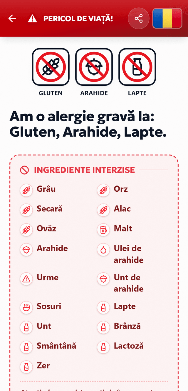 Așa arată cardul tău de alergii – TrustBite