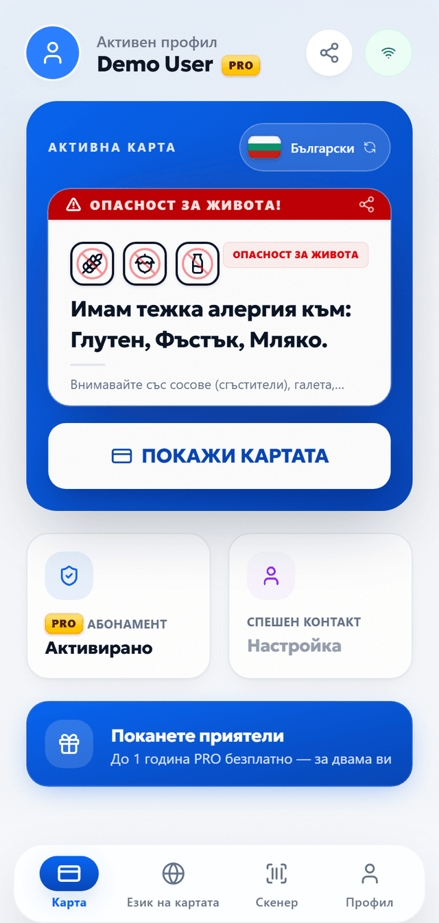 Покажете алергиите си. На всеки език.