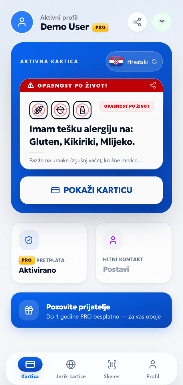 Pokažite svoje alergije. Na bilo kojem jeziku.