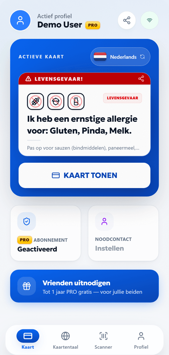 Toon je allergieën. In elke taal.