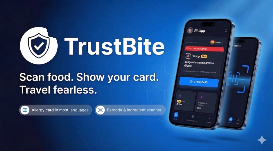 TrustBite app — Scan food, show your card