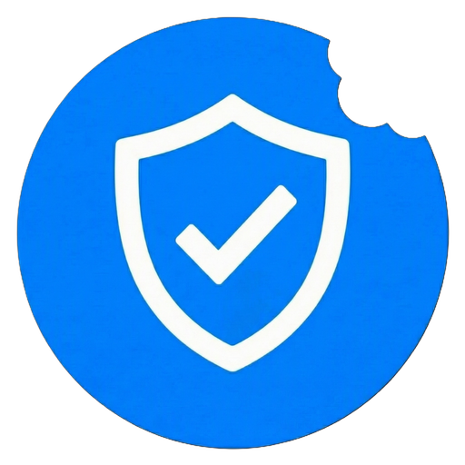 TrustBite logo: white shield with a tick on a blue circle