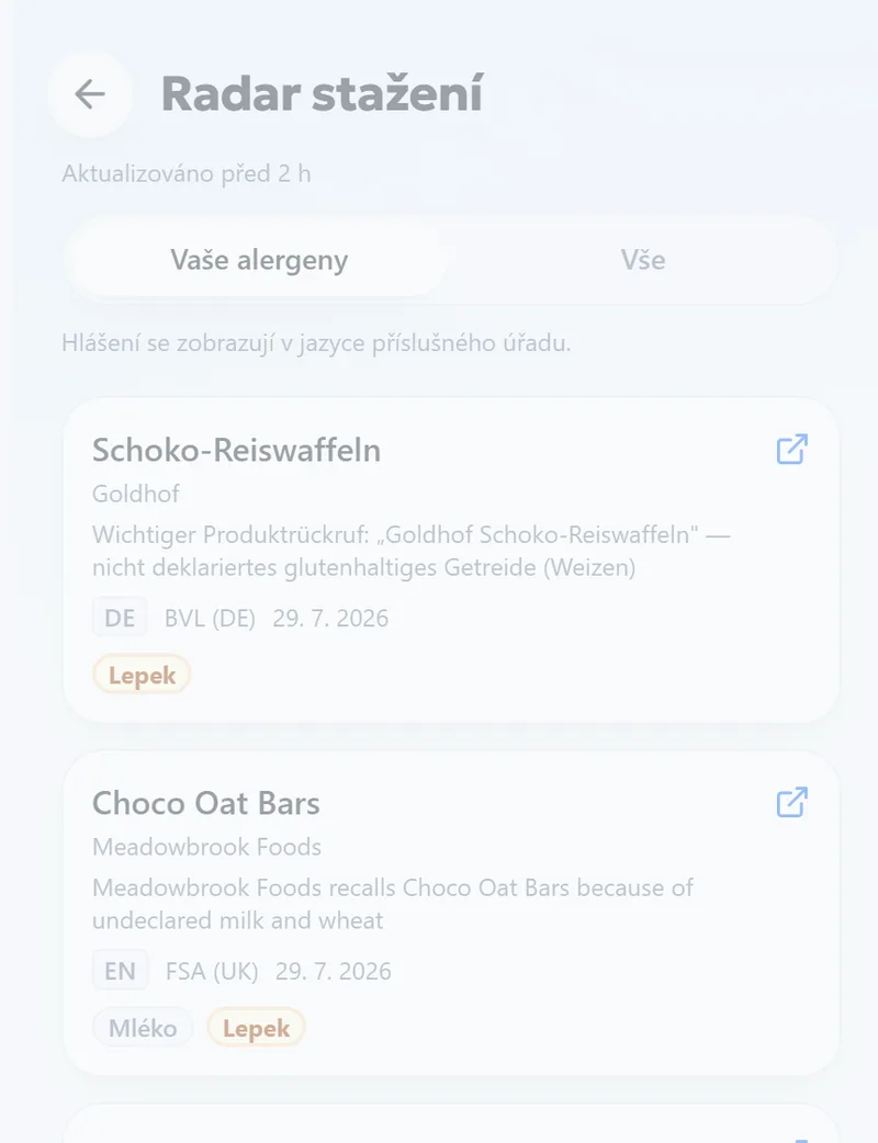 Stažení — Oficiální oznámení