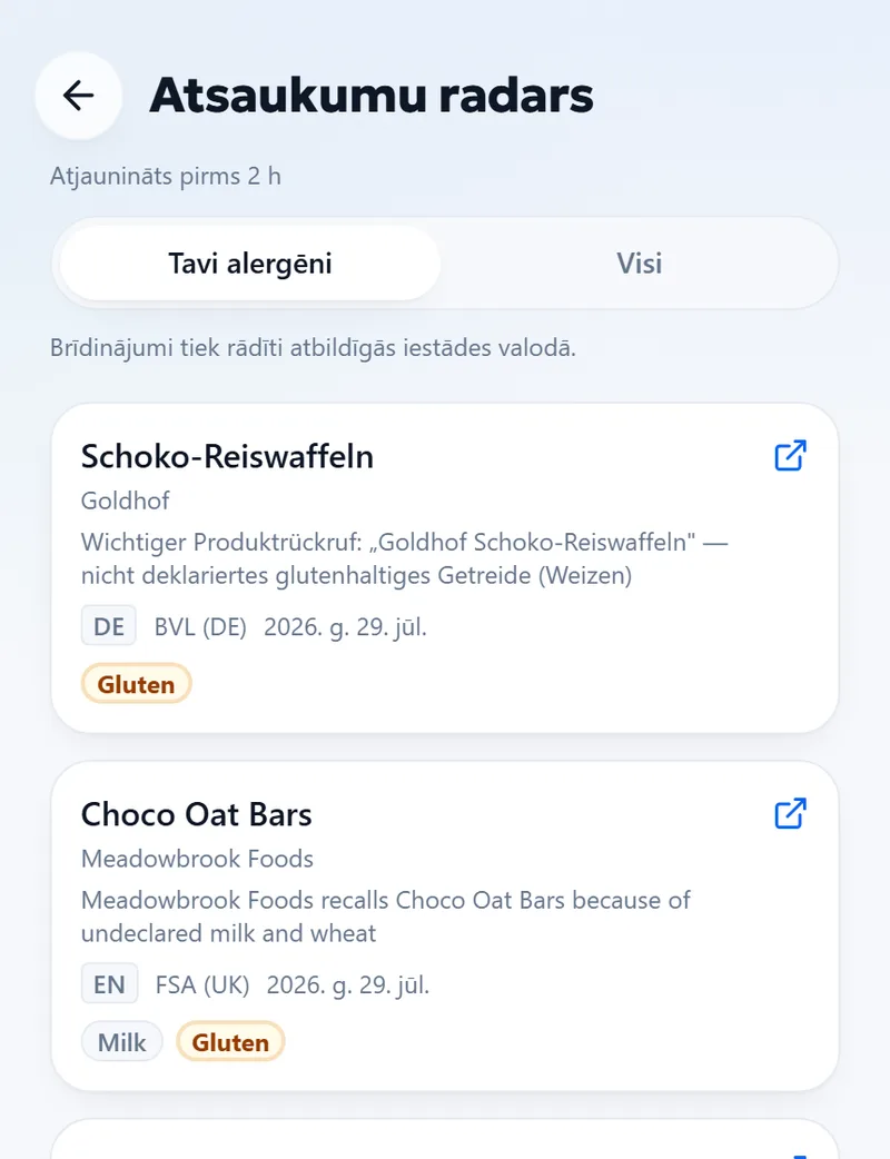 Atsaukšana — Oficiāls paziņojums