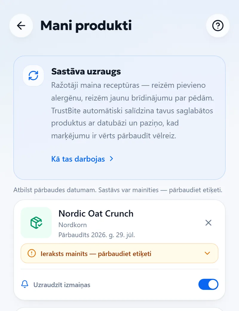 Uzraugs — Iknedēļas pārbaude