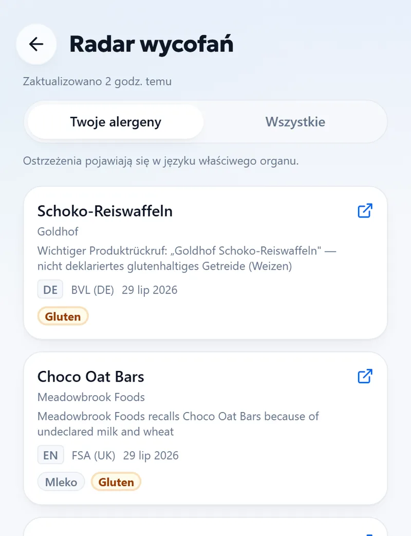 Wycofanie — Oficjalne powiadomienie